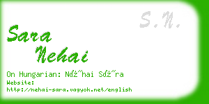 sara nehai business card